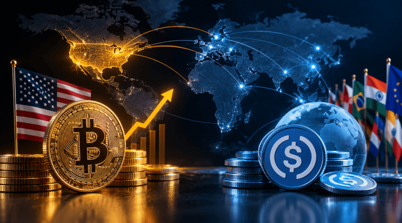 Diferencias en preferencias de criptomonedas entre EE. UU. y el resto del mundo