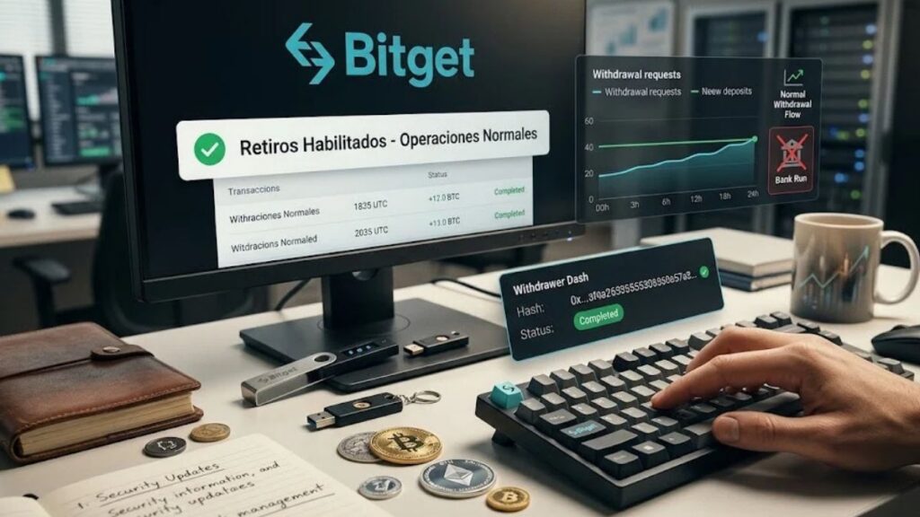 Bitget estabiliza retiros tras hackeo de 351 mdd; analista descarta corrida bancaria
