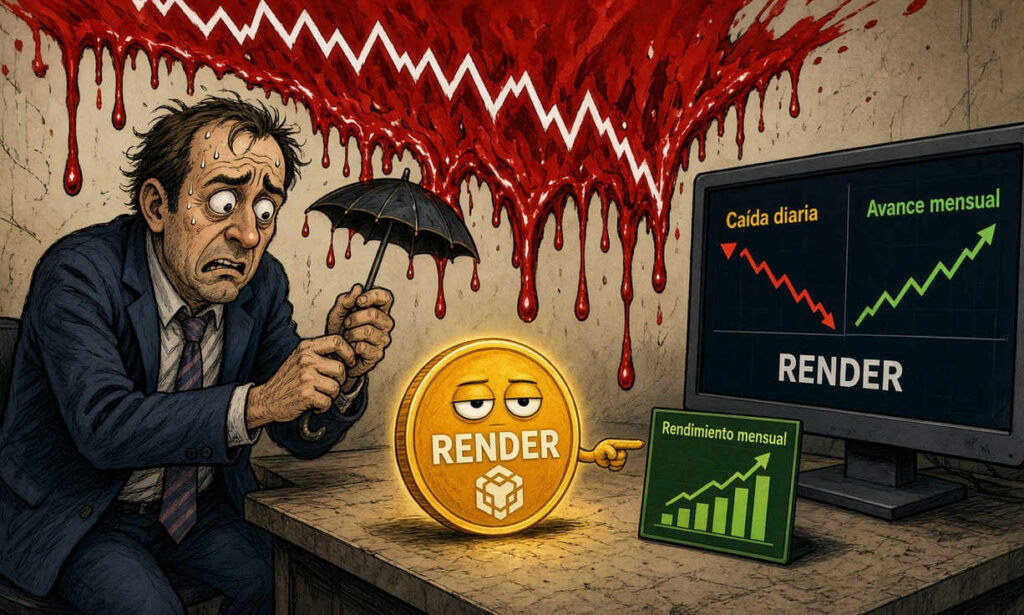 RENDER retrocede 2.88% al 8 de octubre y conserva ganancia mensual de 31.54%