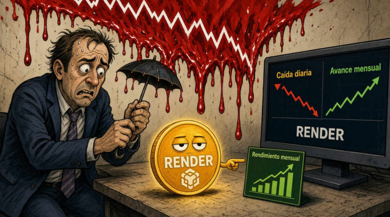 RENDER retrocede 2.88% al 8 de octubre y conserva ganancia mensual de 31.54%