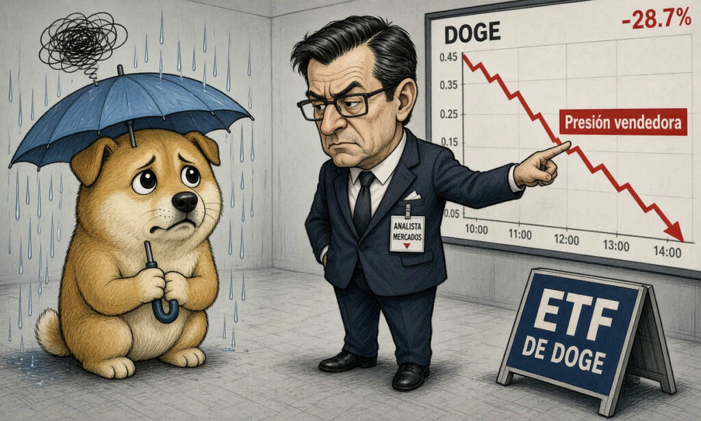DOGE retrocede 6.11% y registra volumen 39% sobre el promedio en sesión bajista