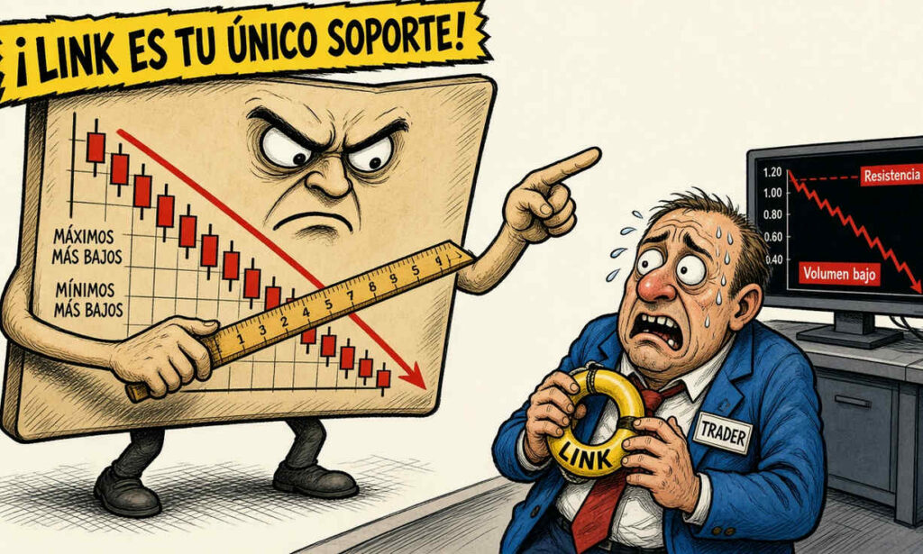 LINK cotiza en USD $12,30 con señales técnicas bajistas