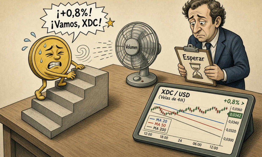 XDC sube 0,50% pero análisis técnica recomienda mantener