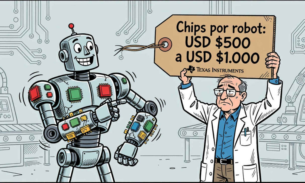 Texas Instruments estima valor de componentes en robots humanoides