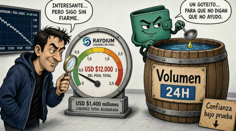 Raydium (RAY) cae 1,60% y muestra señales técnicas débiles
